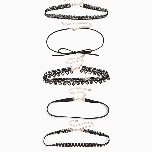 🆕6 BLACK LACE CHOKER SET - Picture 3 of 3
